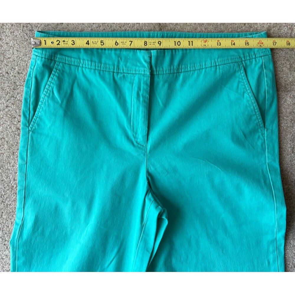 Talbots Womens Size 10 Aqua Green Pedal Pusher Pants Casual Cropped Style - Picture 7 of 8